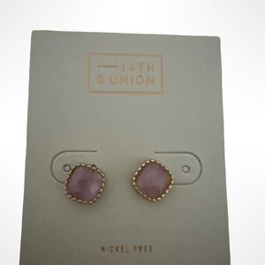 14th & Union Gold-Trimmed Pink Earrings
